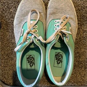 Vans Mint Green and Gray Sneakers